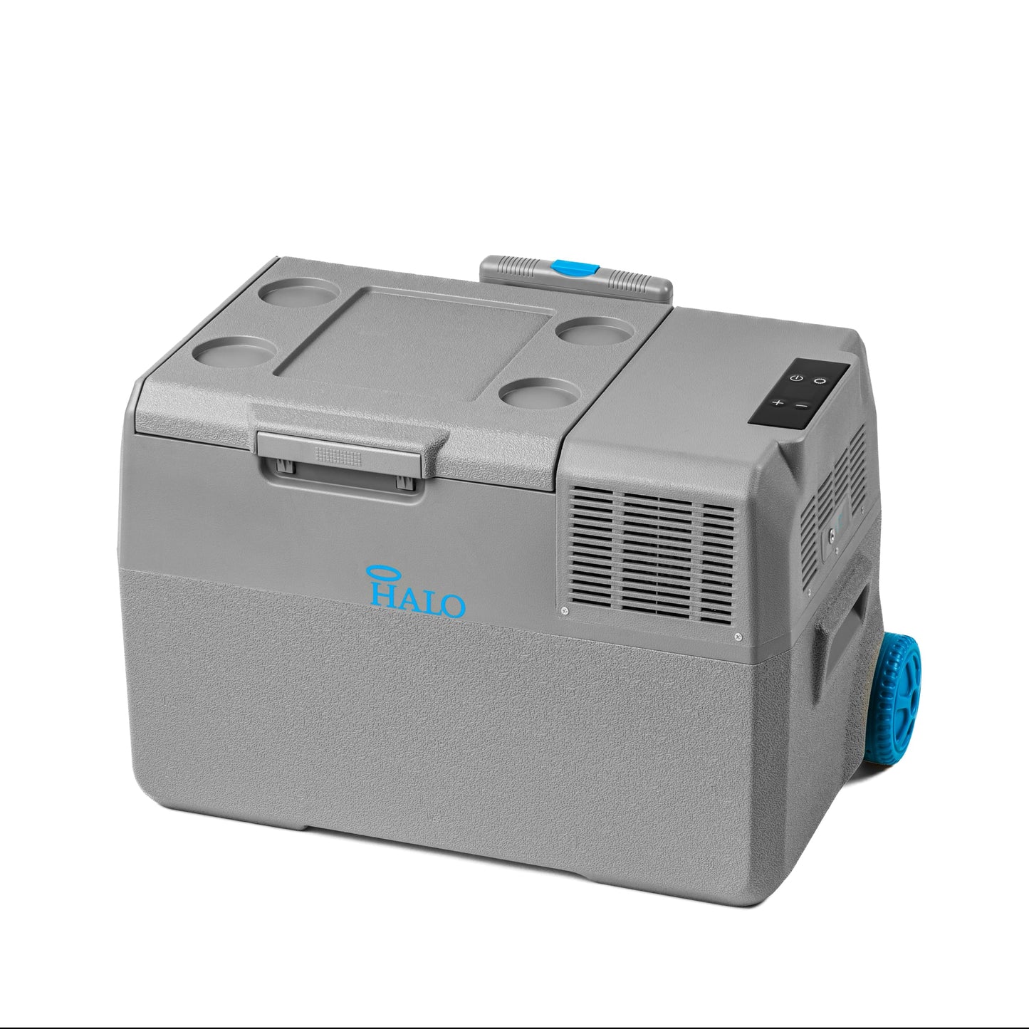 Halo Power Electric Cooler, Portable Fridge & Freezer with Iceless Design, 12/24V DC and 100-240V AC for Camping & Vehicles, 23 QT Storage Capacity
