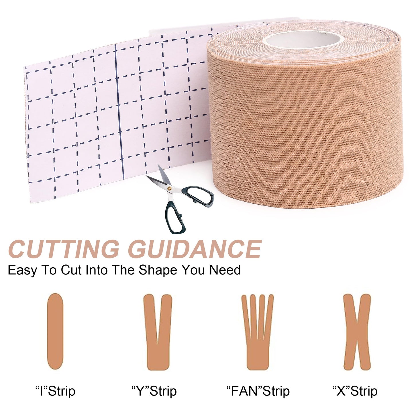 Kinesiology Tape 6 Rolls, Waterproof Kinetic Tape Muscle Tape for Injured Muscle Recovery & Joints Support, 2 Inch x 16.4 Feet Roll (Multicolour)