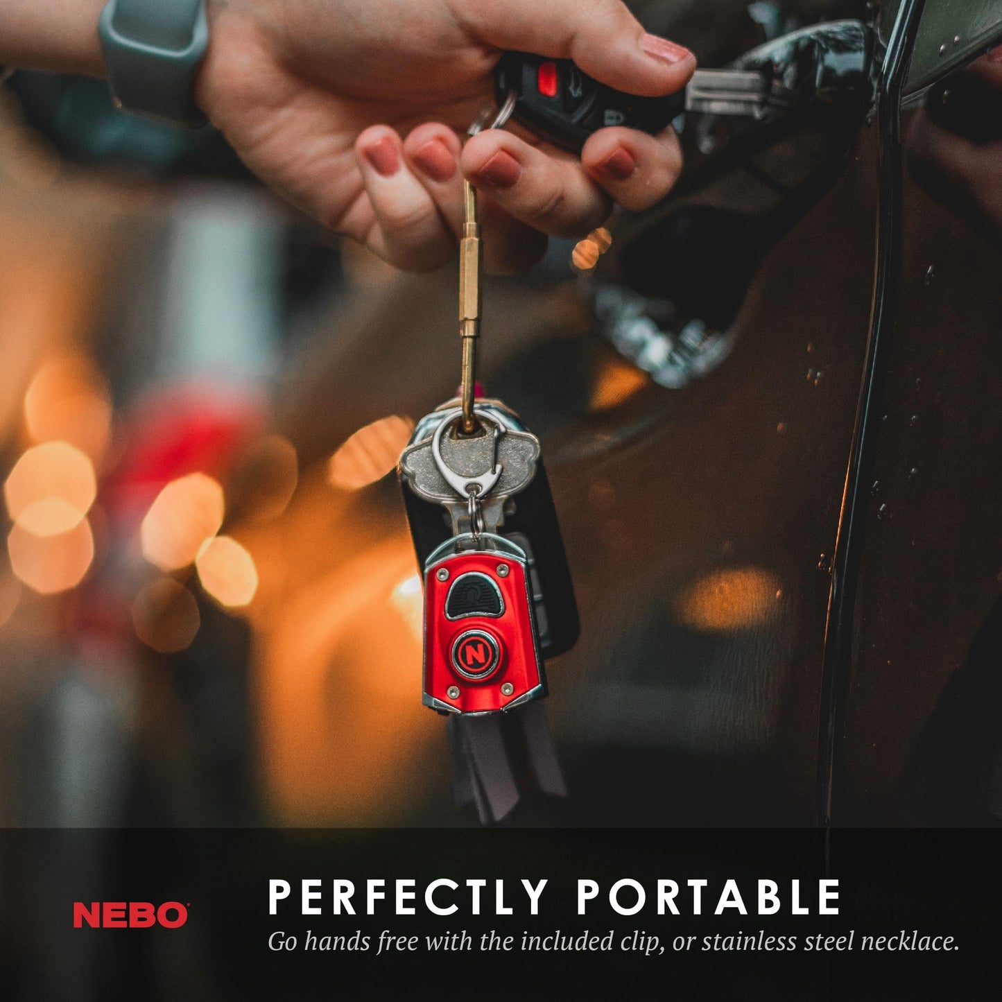 NEBO MYCRO USB Rechargeable LED Keychain Light, 6 Light Modes, One-Size, Aluminum, Red, Model NEB-KEY-0004