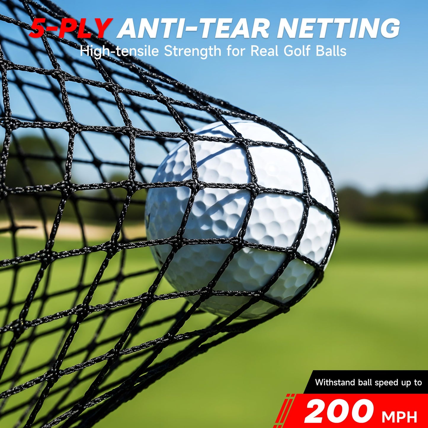 Aohanoi Golf Net, 10x7ft Golf Hitting Nets with a Turf Mats, Golf Practice Net for Backyard,Garage, Terrace Equipped with Noise Free Target, Great Gift for Fathers, Husbands and Professional Golfers
