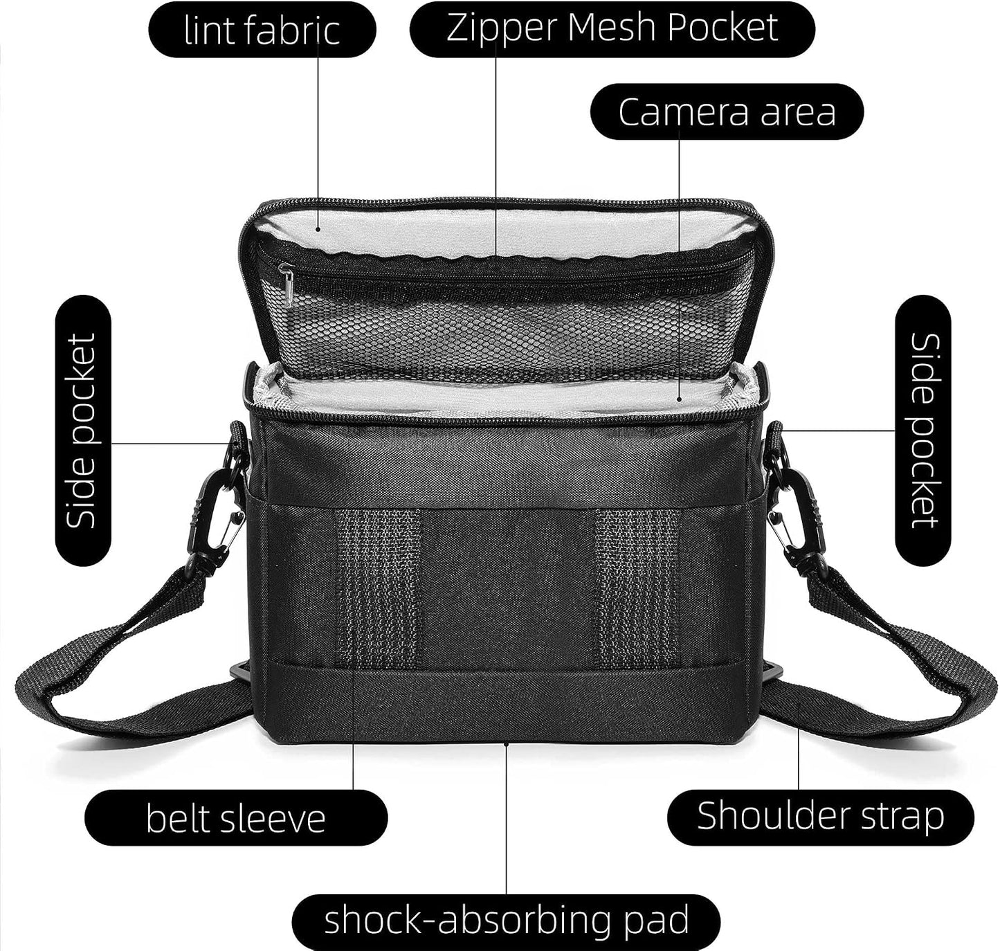 Compact Camera Bag Stylish, Shockproof, Versatile Shoulder Case for Men/Women DSLR, Mirrorless, and Digital Cameras