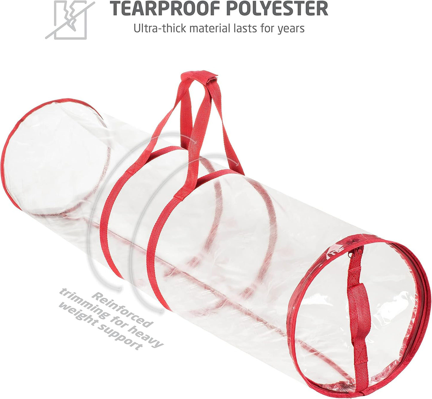 ZOBER Gift Wrap Storage Organizer - 40 Inch Waterproof PVC Holder for 25 Rolls - Red