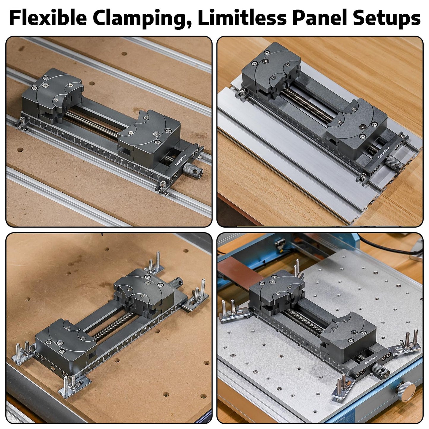 SainSmart Genmitsu 4040-PRO MAX CNC Router + Fractal Vise with 100° Adjustable Jaw for Irregular Shape, 120mm Clamping Range