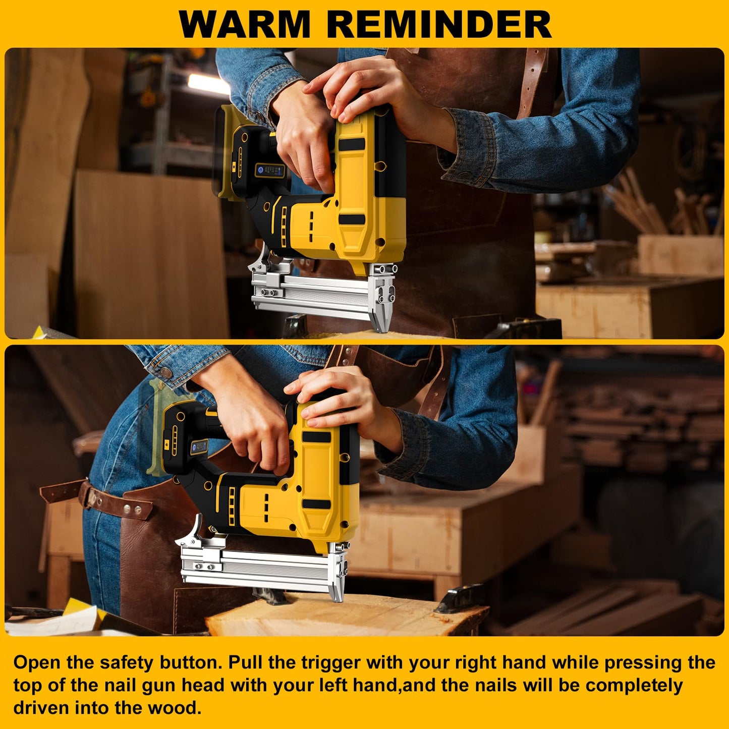 18 Gauge Cordless Brad Nailer for Dewalt 20V MAX Battery, Battery Powered Nail Gun with 1000 Nails, Electric Nail Gun for Woodworking & Home Improvement (No Battery)