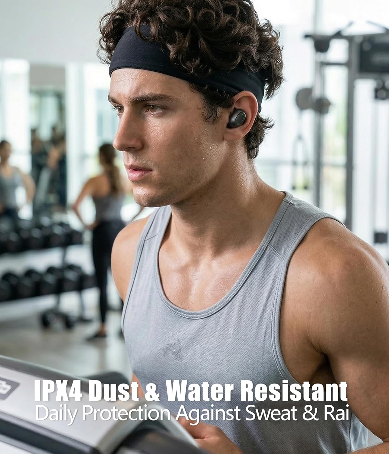 STUPIDYIN 5.3 30H IP54 Wireless Earbuds, Bluetooth Headphones with Semi-Transparent Case, Playback LED Power Display