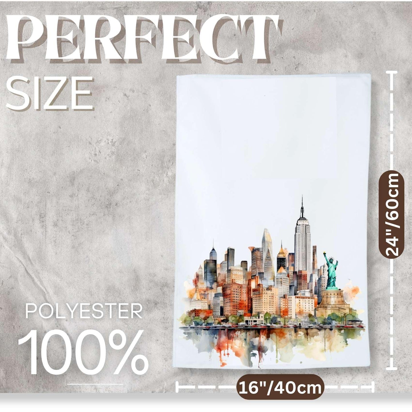 InnoBeta New York City Skyline Gifts, NYC Souvenir Gifts for NYC Lovers, Skyline Map Kitchen Towel 2 Pack, 16x24 in Microfiber Dish Tea Towel, Hand Towel Gifts