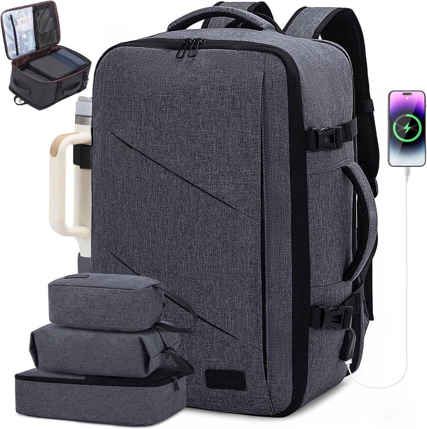 Backpack, 40L Backpack, Backpack 17 Inch Backpack LOVEVOOK Travel Extra Large Carry on with USB Port, Water Resistant