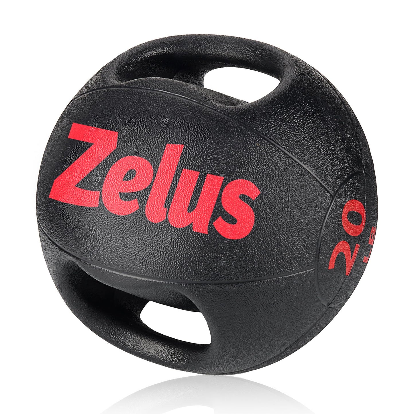 ZELUS Medicine Ball with Dual Grip| 20lb Exercise Ball |Weight Ball with Handles| Textured Grip Exercise Ball |Strength Training| Core Workouts