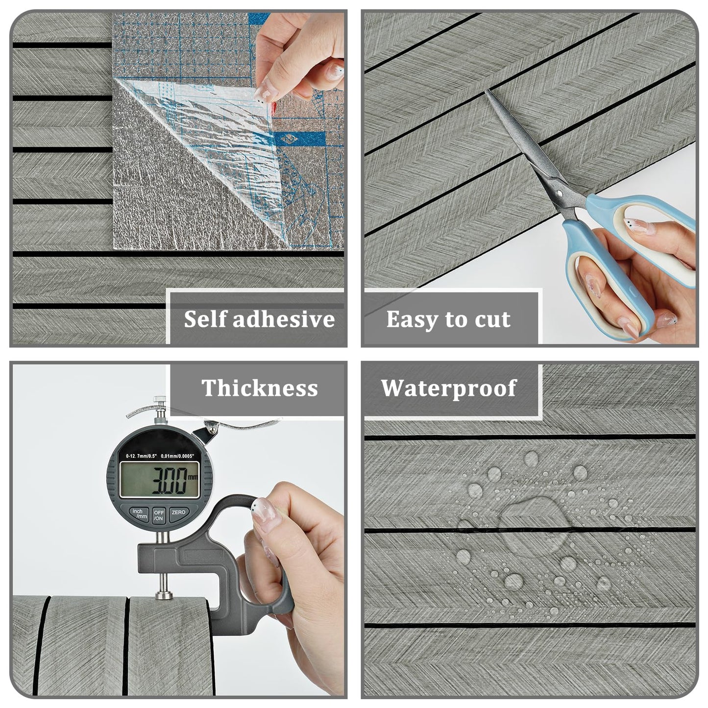 STICKEEP Grey Wood Wall Slat Panels Peel and Stick 3D Fluted Wood Panels for Interior Wall Decor 118" x 11.8" Self Adhesive Acoustic Wooden Paneling for Bedroom Living Room TV Background Kitchen