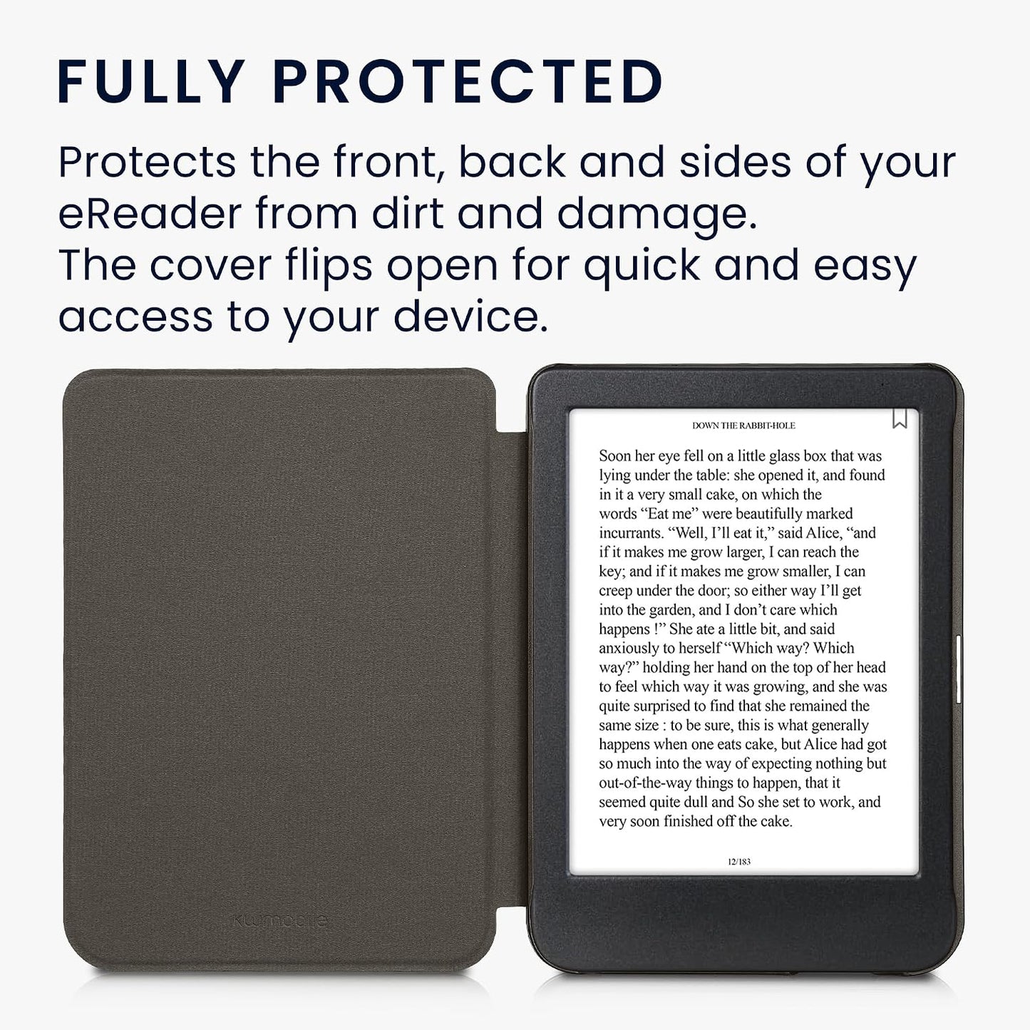 kwmobile Petrol Felt Fabric Case for Kobo Clara BW/Colour - Slim Book Style Protective Cover