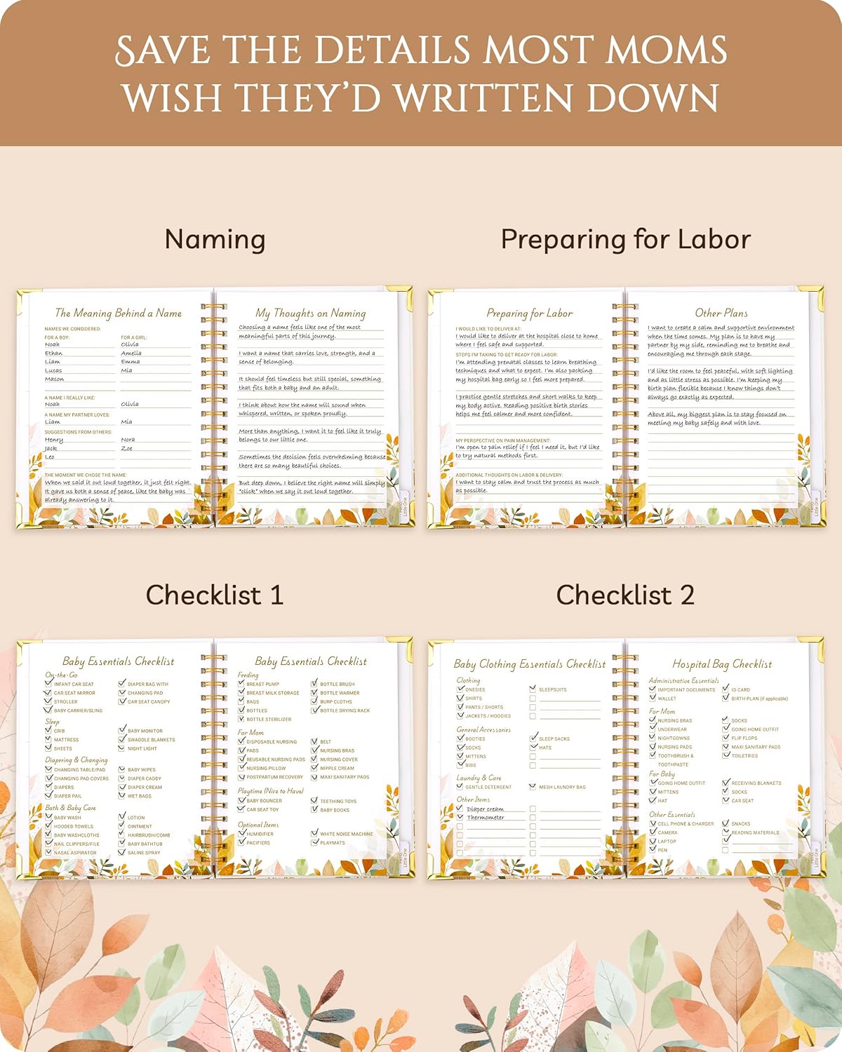 Pregnancy Journal by [Brand Name] - 82-Page Hardcover Memory Book for Expecting Moms | Thoughtful Gift for First-Time Moms