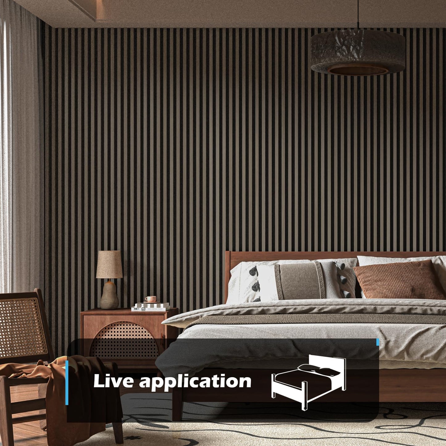 Art3d 2-Pack 108" x 12" Acoustic Wood Panels for Wall, Soundproof Wood Slat Panel for Wall and Ceiling, 3D Fluted Sound Absorbing Paneling for Interior Wall Decor, Living Room, Bedroom - Walnut