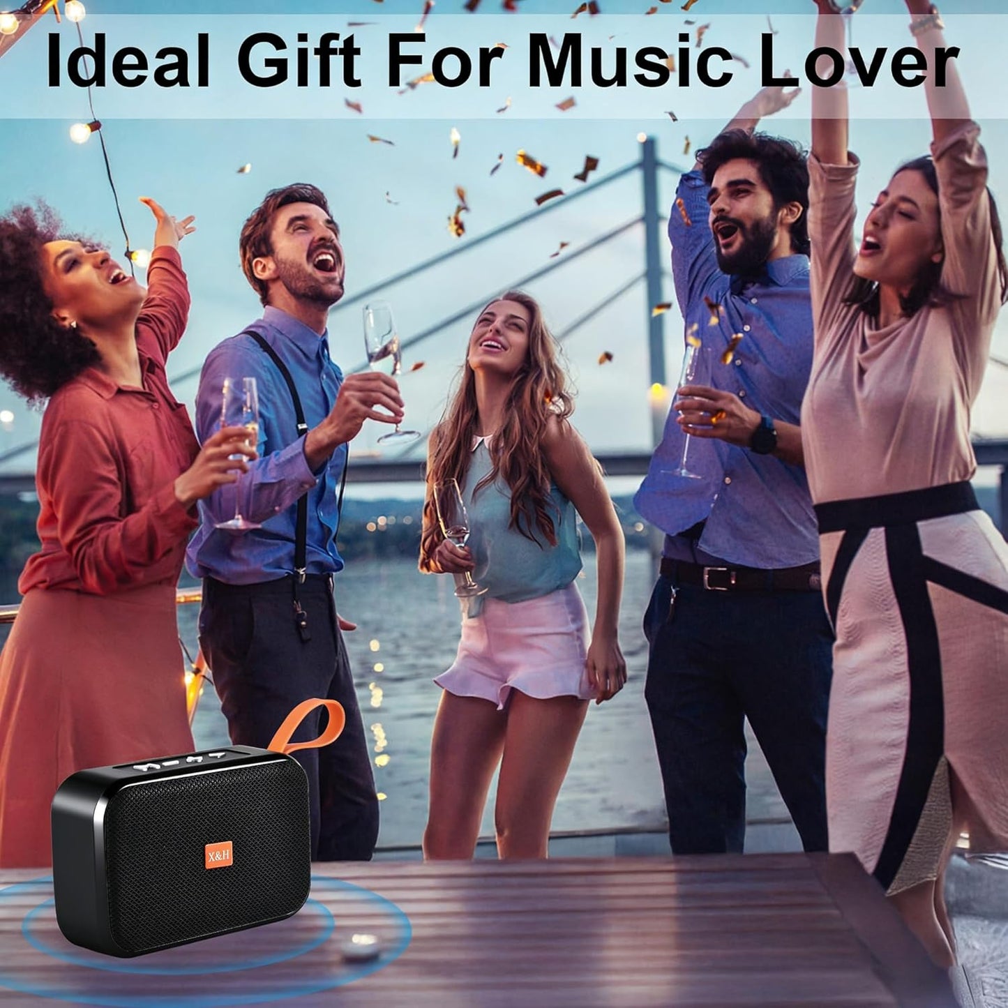 Xjahwr Portable Bluetooth Speakers, Wireless Bluetooth Speaker, Deep Bass, Outdoor Speakers with Handle, Supports TF