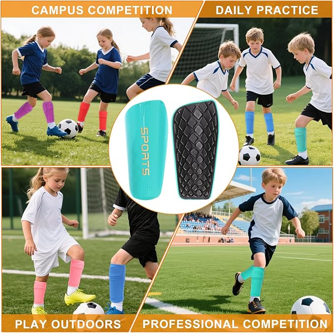 Shin Guards Soccer Kids 2025 Version High-Density Foam Soccer Shin Guard with Sleeves Shin Protective Pads for Kids Daily Practice School Competitions Outdoor Play