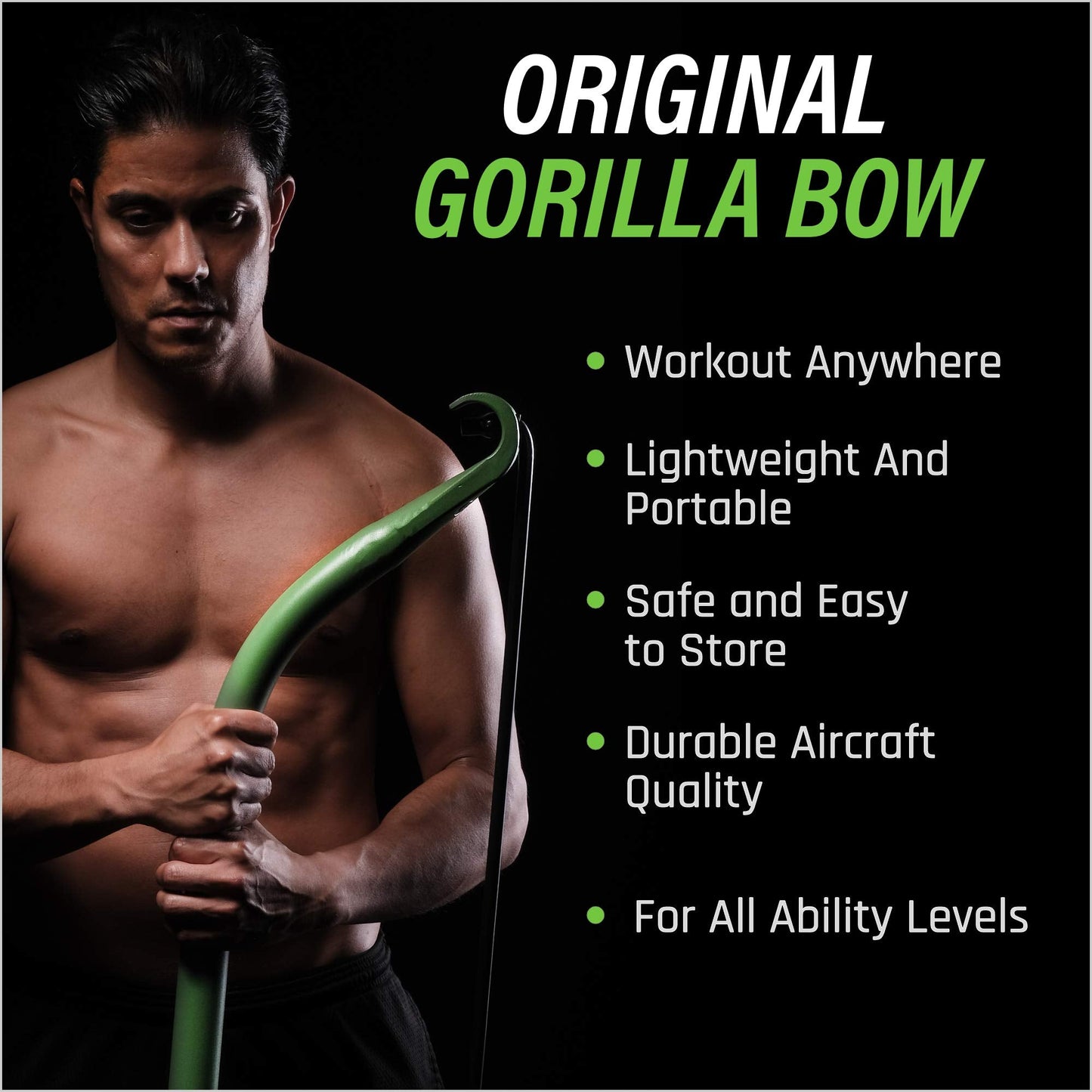 Gorilla Bow Travel All-in-ONE Strength Training Equipment, Portable Home Gym System, 100 Plus Quality Workouts for Travel, Home Gym & Outdoor Includes Workout Guide and Videos