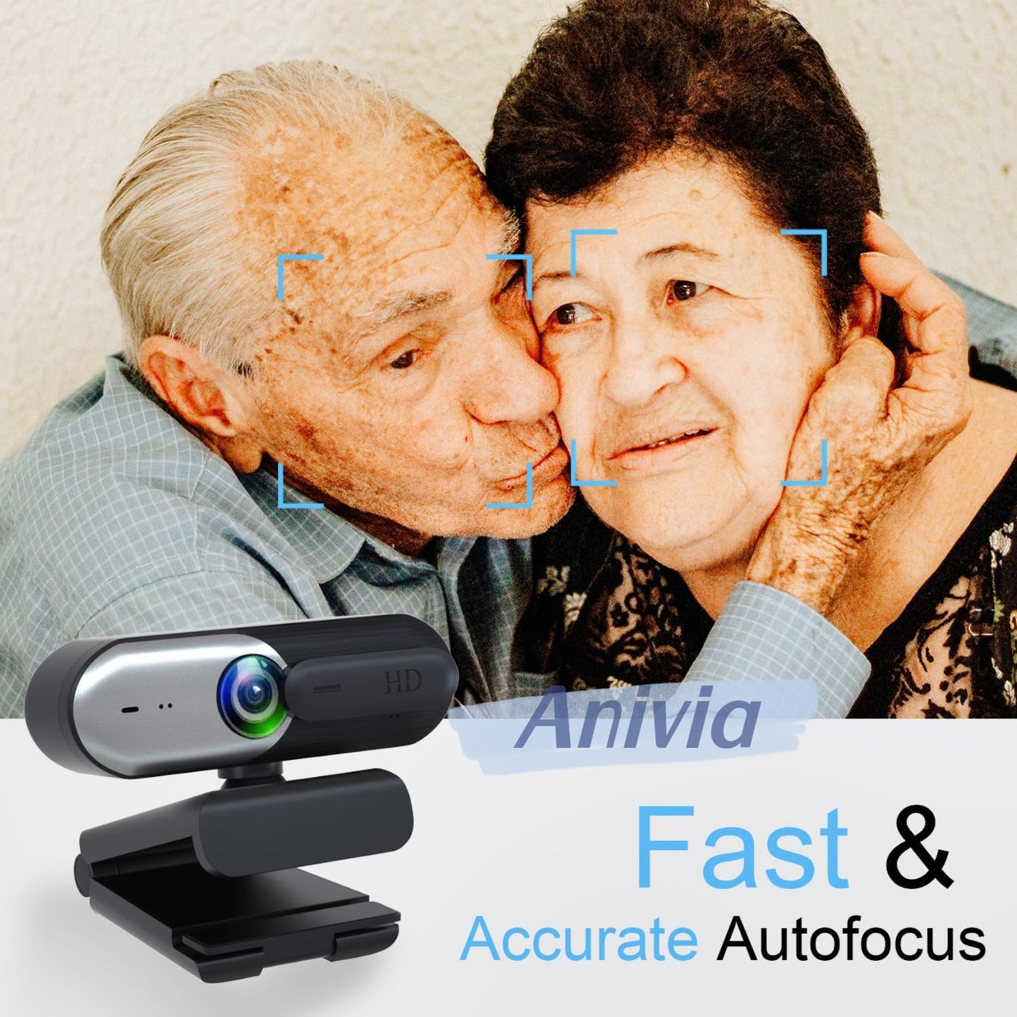 Anivia 1080P PC/Mac/Macbook/Tablet-1 Webcam with Privacy Slide Cover for PC, Web cam for Laptop Computer Camera