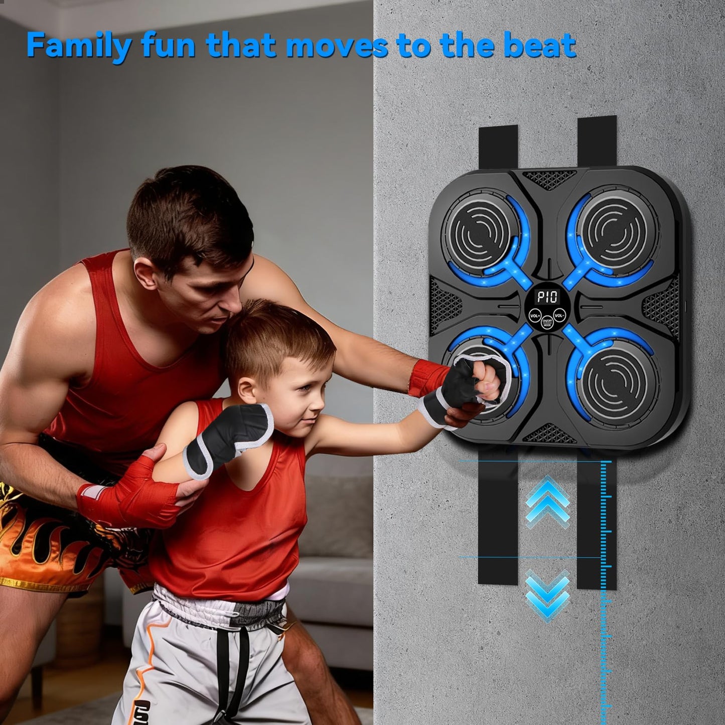 SoftGym Music Boxing Machine,Interactive Punching Trainer with LED Lights,Music Boxing Machine Sport for Kids and Adults,Cardio Workout Equipment Target for Home,Office,Gym