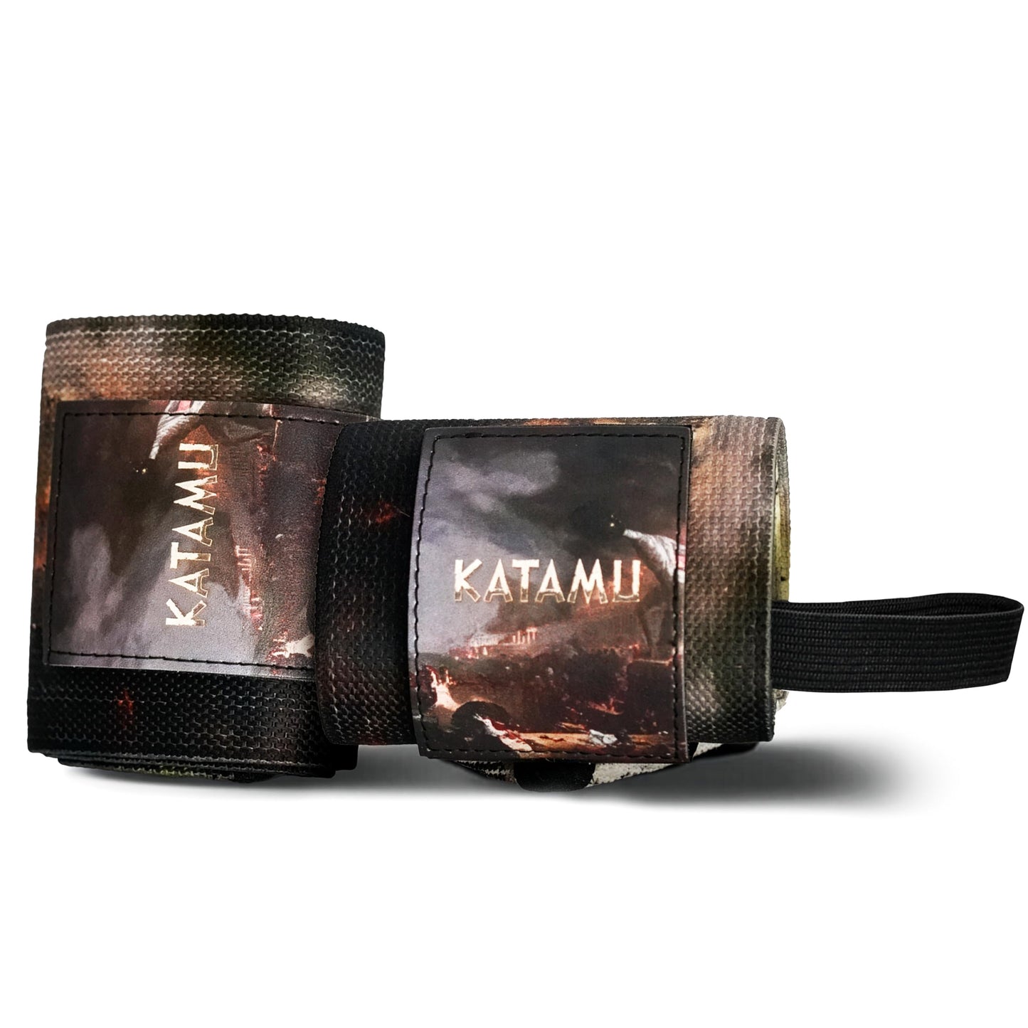 Katamu Premium Wrist Wraps for Weightlifting — 18 Inch Cotton Wrist Support with Thumb Loop for Powerlifting, Bodybuilding and Bench Press, Men and Women, Pair