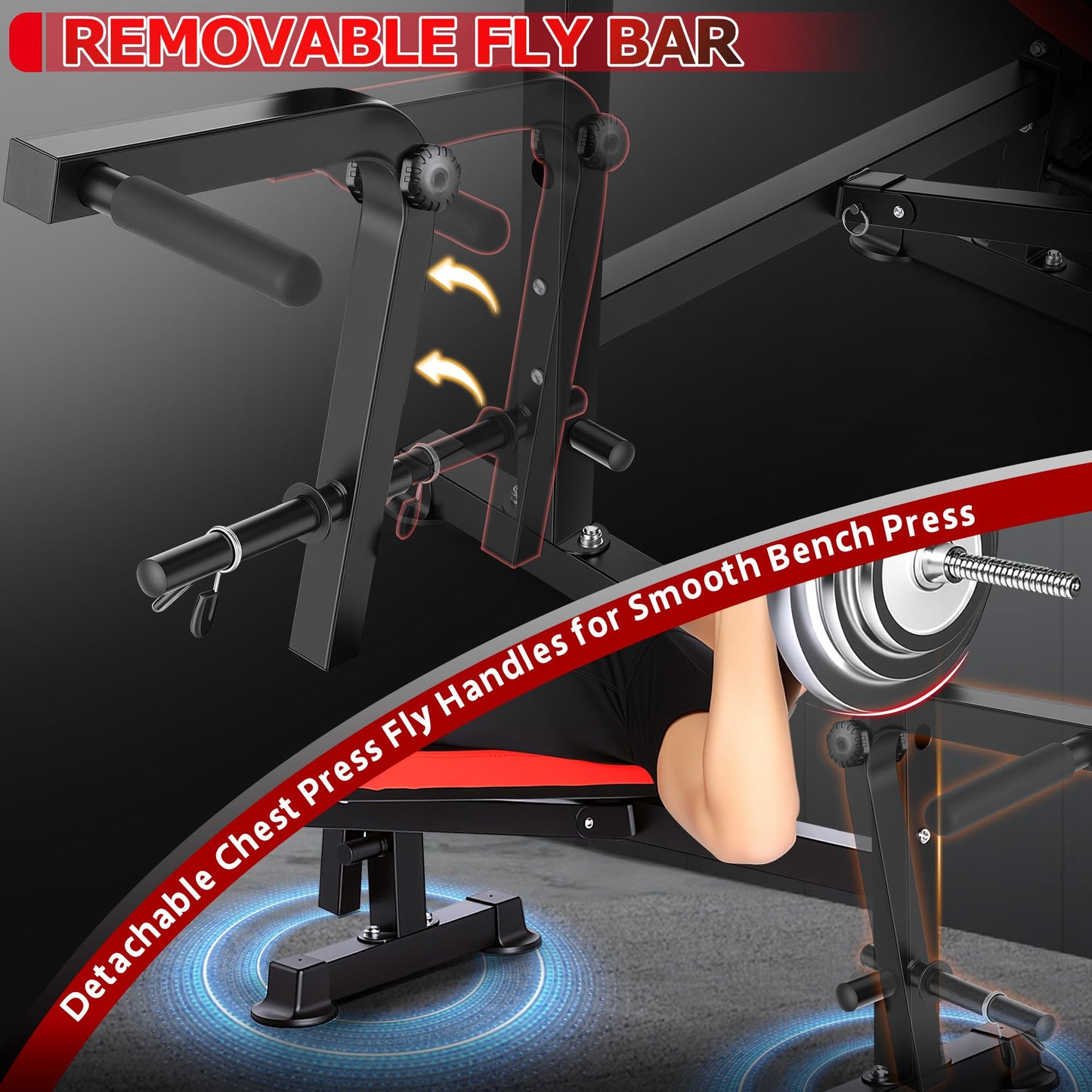 OPPSDECOR 900LBS All in One Weight Bench Set with Squat Rack Adjustable Workout Bench with Leg Developer Preacher Curl Rack Fitness Strength Training Bench for Home Gym
