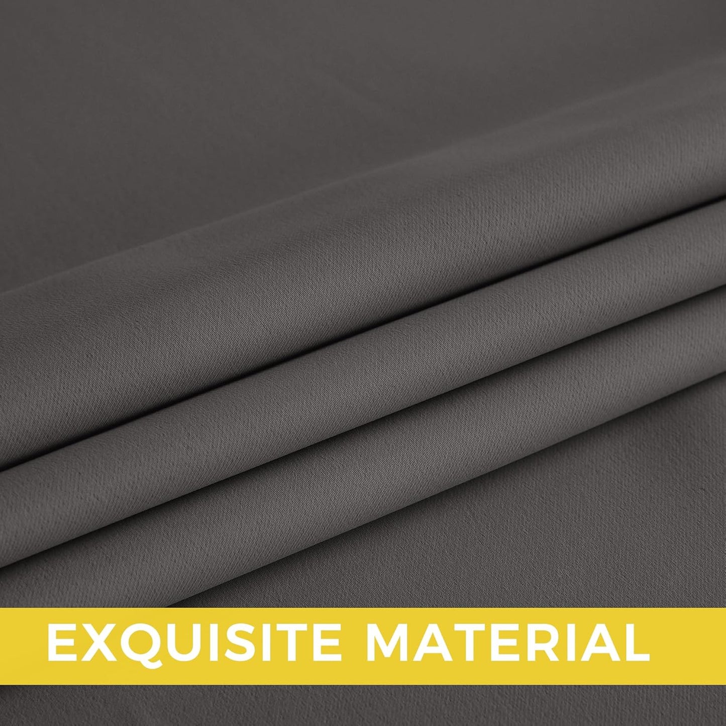 NICETOWN Room Darkening Curtains - Grey Drapery Panels, 2-Pack | W52 x L84 for Ultimate Light Control