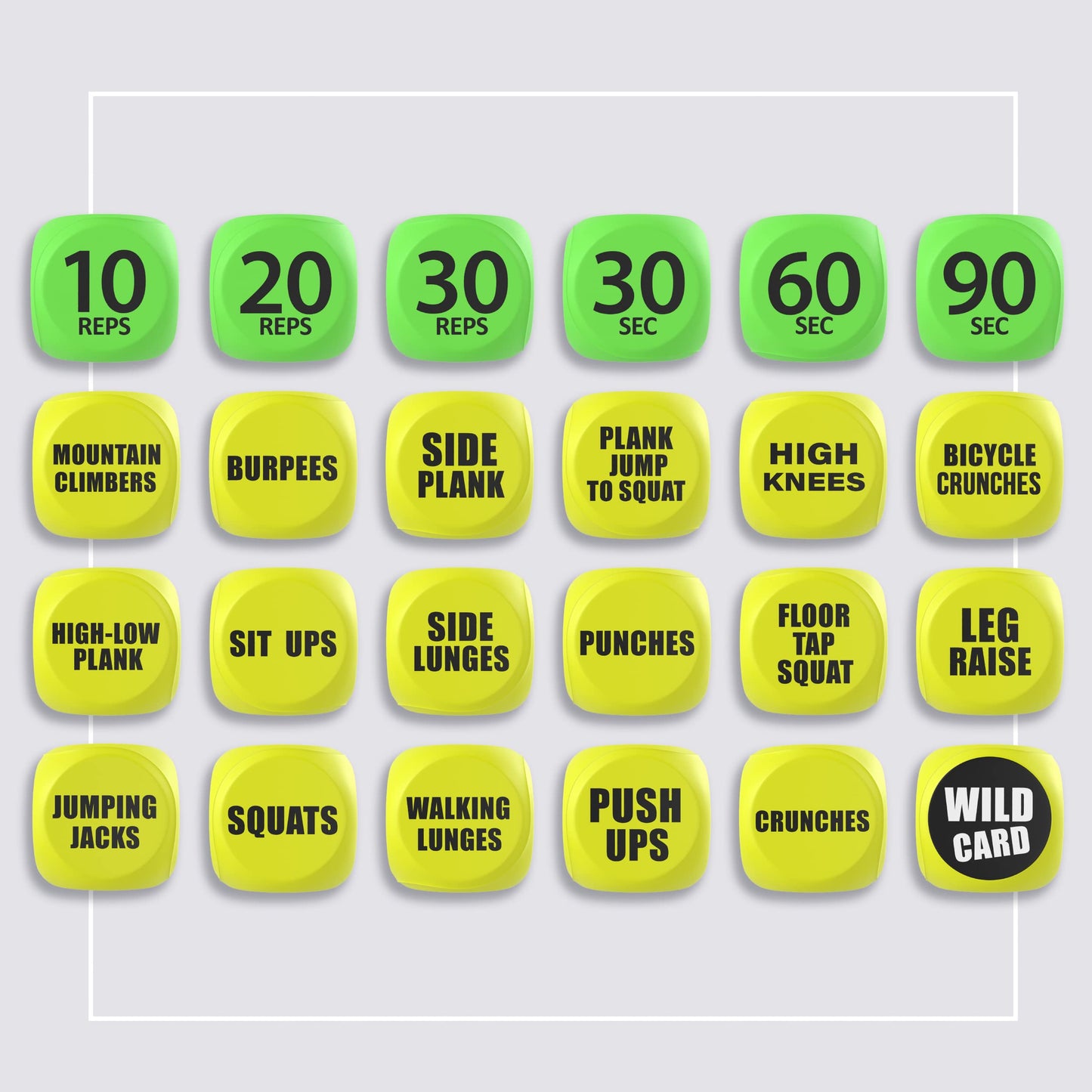 TidyFriend Exercise Dice – 6 Sided Foam Workout Dice for Teens & Adults, Fun Fitness Equipment for Solo or Group Classes, Home Gym Use – Great Workout Equipment & Gifts for Gym Lovers (Yellow)