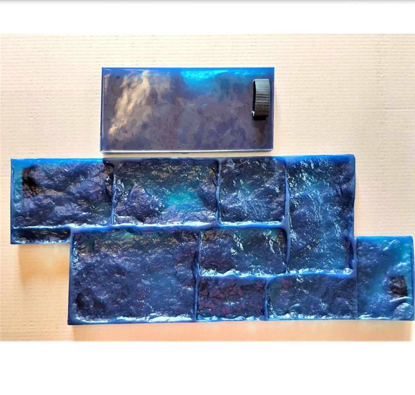 Polyurethane Mat Stamp set ''CHIPPED" | 27,56’’ x 11,81’’ x 0,78’’ Inches | 700 х 300 х 20 mm | Flexible and Durable Stamp for Printing Decorative Textures on Concrete, Cement and Plaster