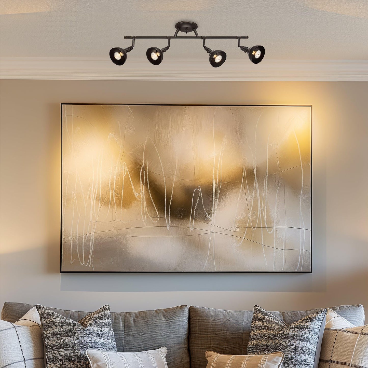 Kira Home Broadway 30" Modern Industrial 4-Light Fixed Track Lighting Kit, Directional Ceiling Light with Adjustable Spotlight Heads, Oil Rubbed Bronze Finish