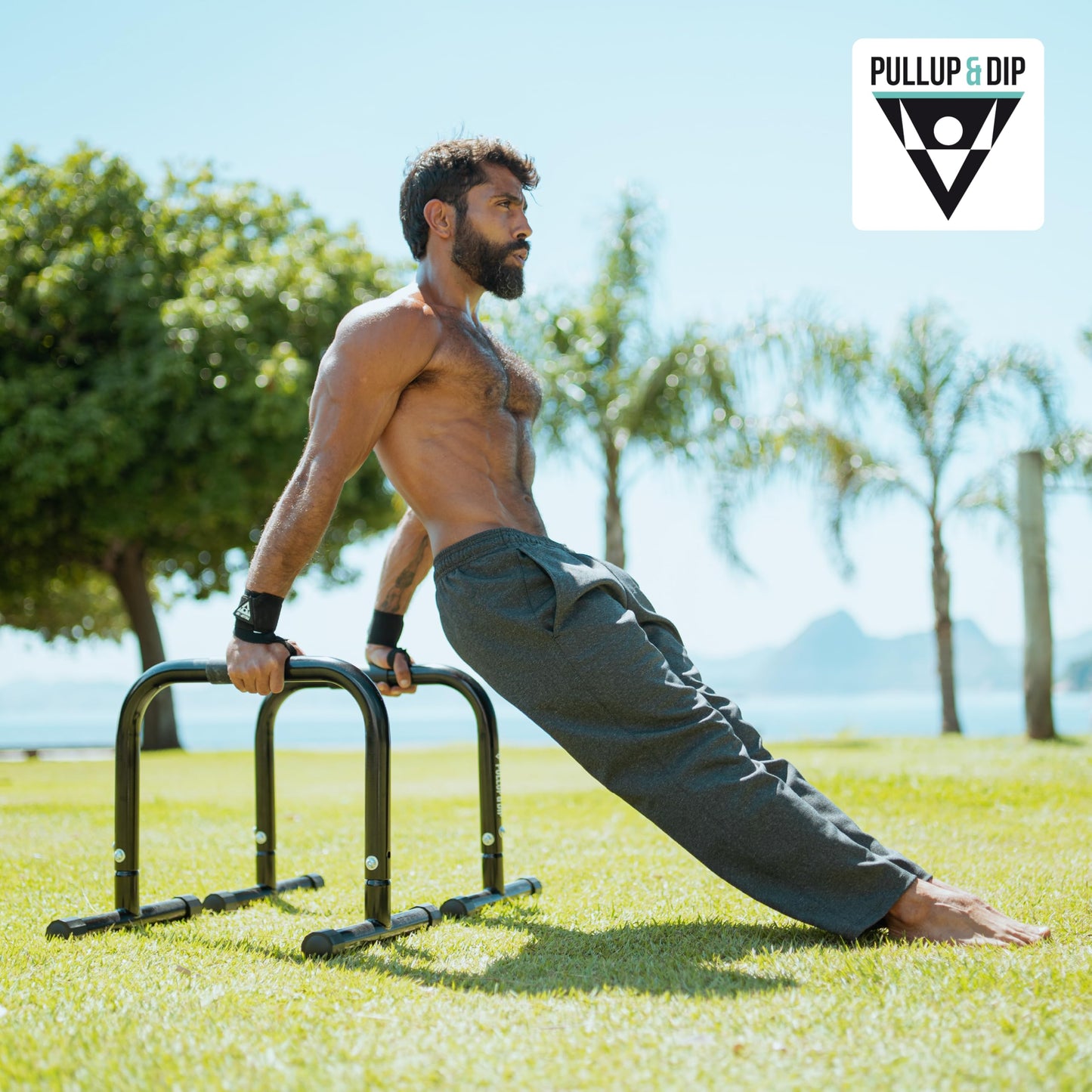 PULLUP & DIP Fitness Parallettes, Medium Parallette Bars For Calisthenics, Crossfit & Gymnastics, Handstand Bars With Extra Wide Handle & No Wobbling
