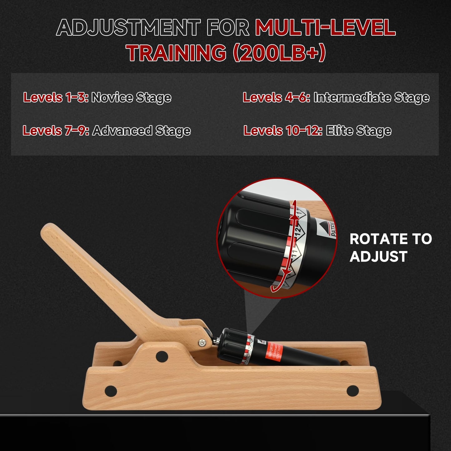 Arm Wrestling Training Equipment, Wooden Forearm Strengthener with 12 Adjustable Hydraulic Resistance Levels, Arm Strength Trainer for Home Gym Equipment, Wrist & Grip Training for All Skill Levels