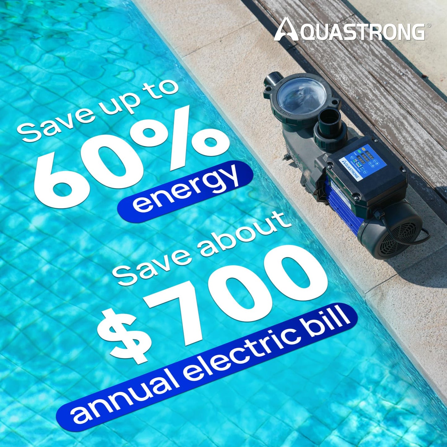 Aquastrong In/Above Ground Pool Pump Dual Speed with Timer High Flow Self Primming Swimming Pool Pump,Black