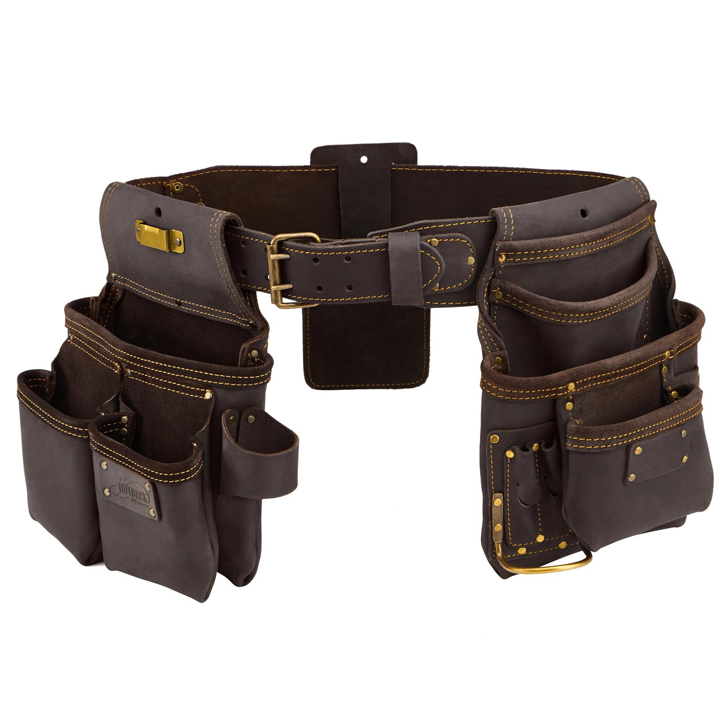 Ox Tools Pro Carpenter Tool Belt - 22-Pocket Leather Tool Belt Pouches - made of Oil-Tanned Leather with Double-Stitching and Steel Rivets - OX-P263605
