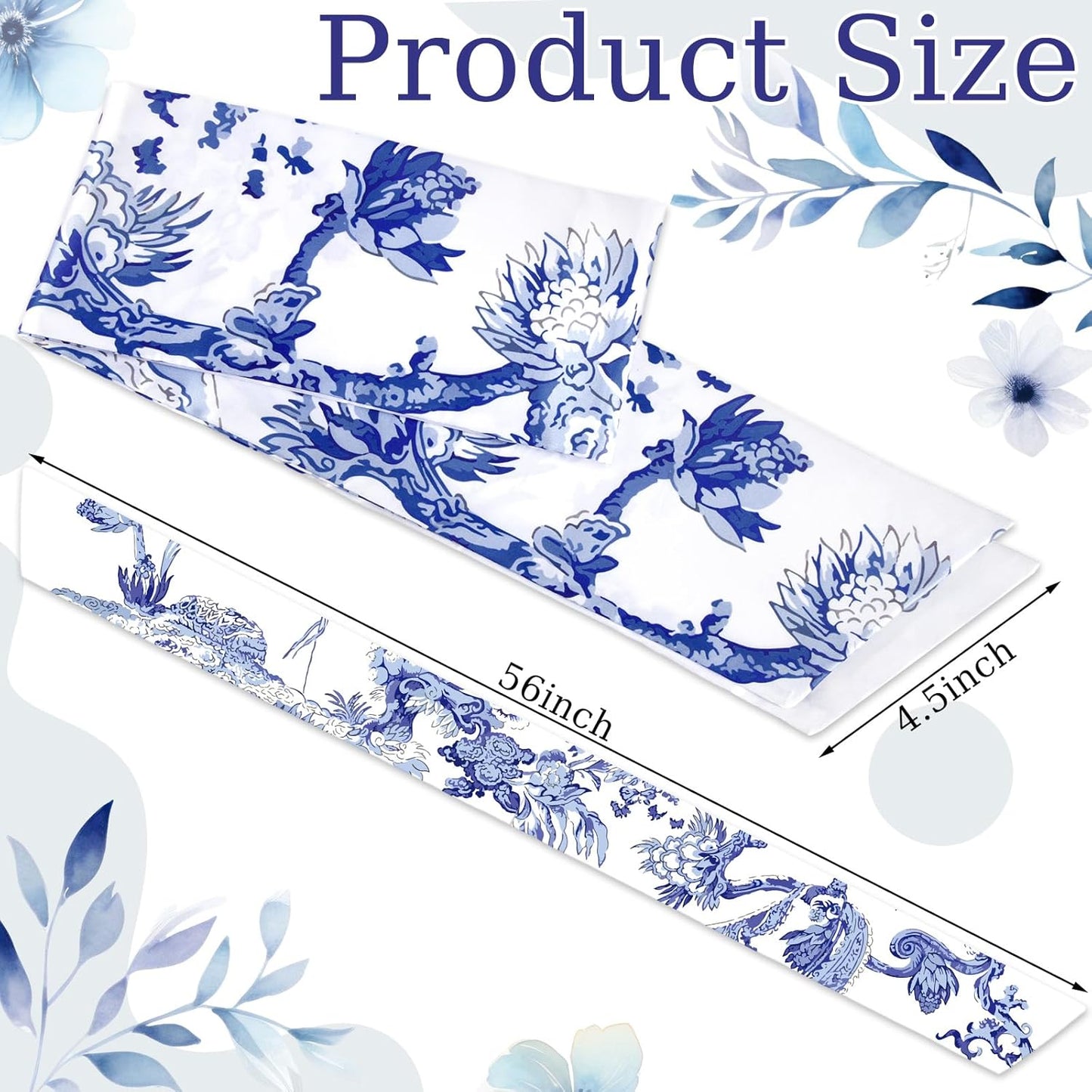XunYee Wreath Sash Set - 6 Pcs Embroidered Monogram Decor for Indoor/Outdoor Use | Chinoiserie Design