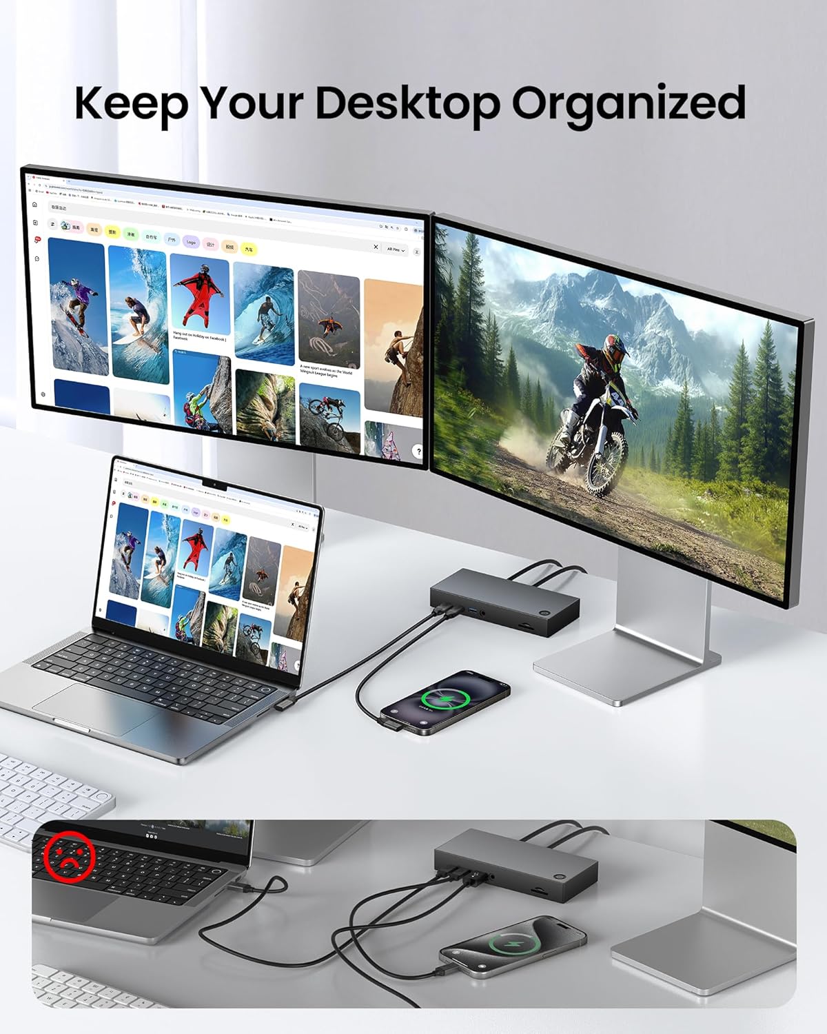 5FT, 8K@30Hz 5K/4K@60Hz 20Gbps 90 3.2 2x2 240W 17, Silkland USB C Monitor Cable Right Angle Display, Data Transfer