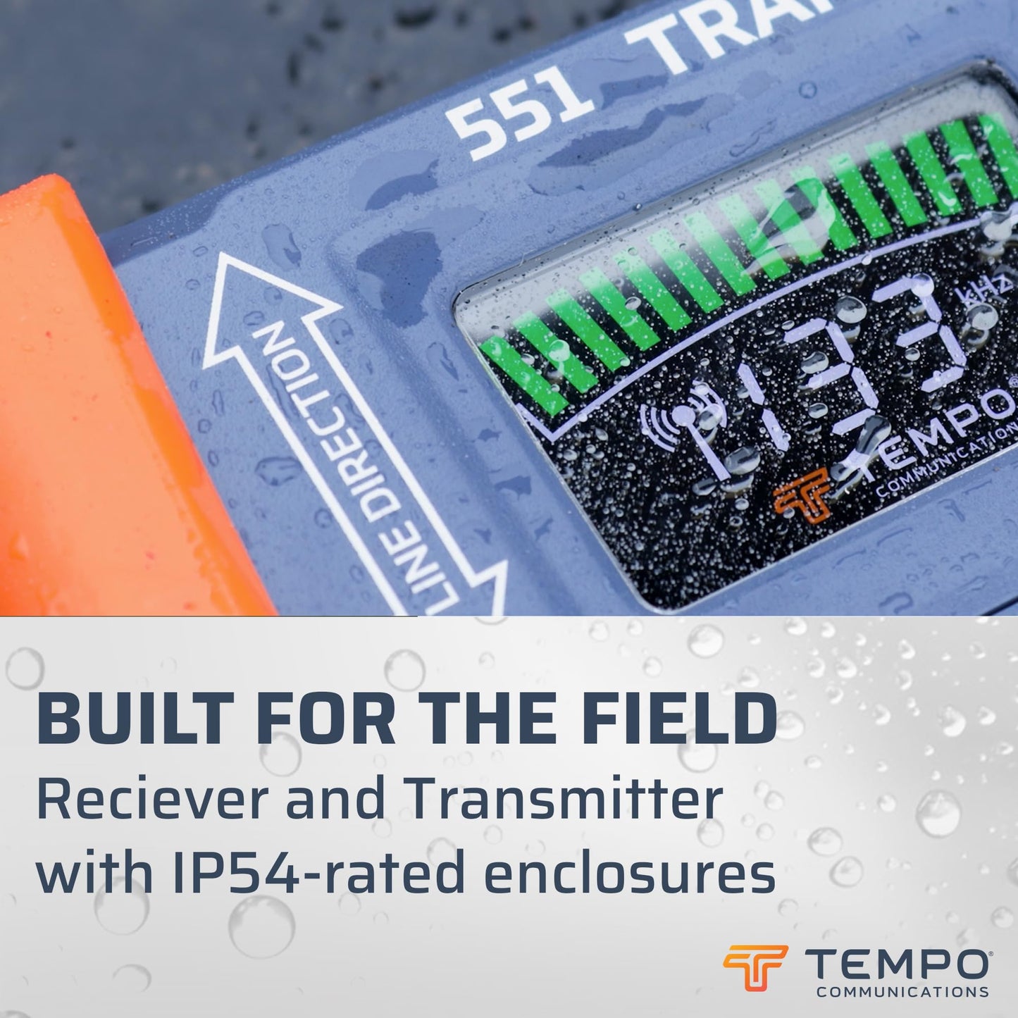 TEMPO 551 Advanced Underground Utility Locator, IP54-rated Underground Wire Locator, Buried Wire Locator, Dual-Frequency Underground Wire Tracer
