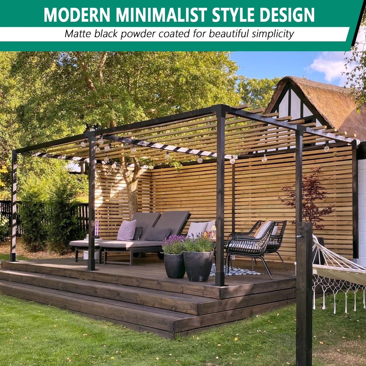 VoTwoofv Pergola Bracket kit,3-Way Right Angle Corner & T-Shaped Flat Bracket for 4" x 4" (Actual: 3.5" x3.5'') Wood Beam for Outdoor Gazebos,Patio Pergolas,Log Cabins - 6Pack