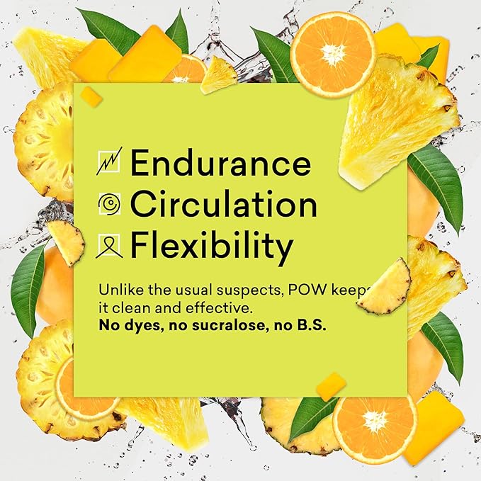 EBOOST POW Natural Pre Workout Powder ??20 Servings - Tropical Punch - A Pre Workout Supplement for Performance, Joint Mobility Support, Energy, Focus - Men & Women - Non-GMO, Gluten-Free, No Creatine