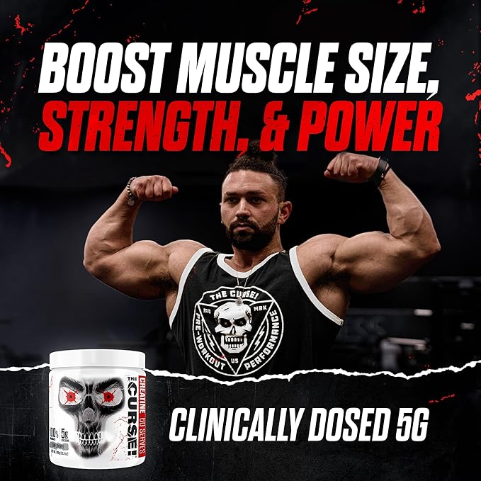 JNX SPORTS The Curse! Creatine Monohydrate Powder 60 Servings | Pure Micronized Creatine 5g Per Serving | 300g - 10.6 Ounce