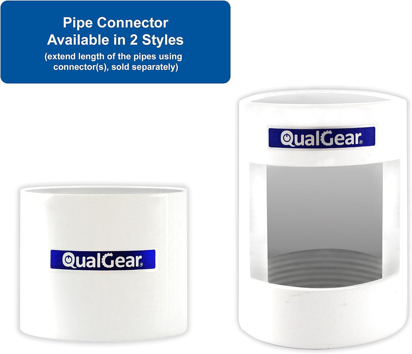 QualGear 1.5" QG-PRO-PM-PC-W Pro-AV Npt Threaded Pipe Connector Projector Accessory
