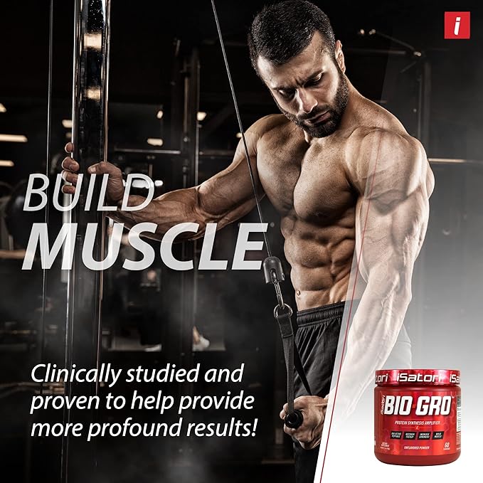 iSatori BIO-GRO Protein Synthesis Amplifier, for Muscle Recovery & Growth, Enhanced Stimulant Free Pre Workout & Colostrum Supplement with Bio-Active Peptides- Unflavored (60 Servings)