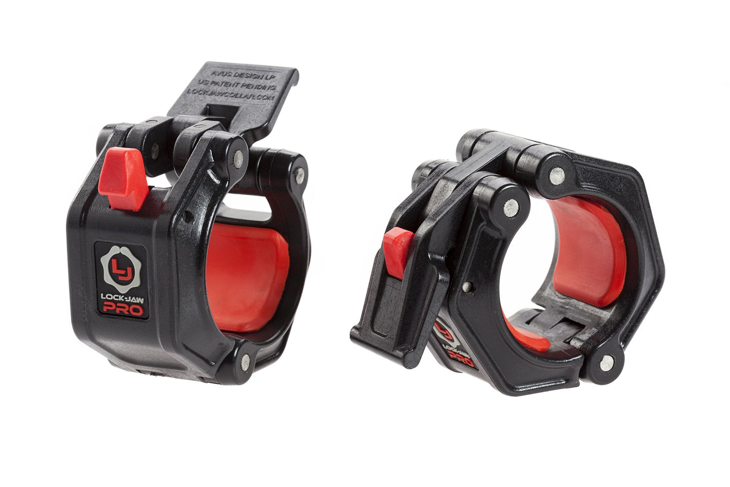 Lock-Jaw PRO 2 Barbell Collars Olympic Barbell Clamps 2 Pcs – Heavy Duty Bar Clamps for 2” & 50mm Olympic Bars – Secure Weight Bar Clamps for Strength Training & Home Gym Accessories – Black