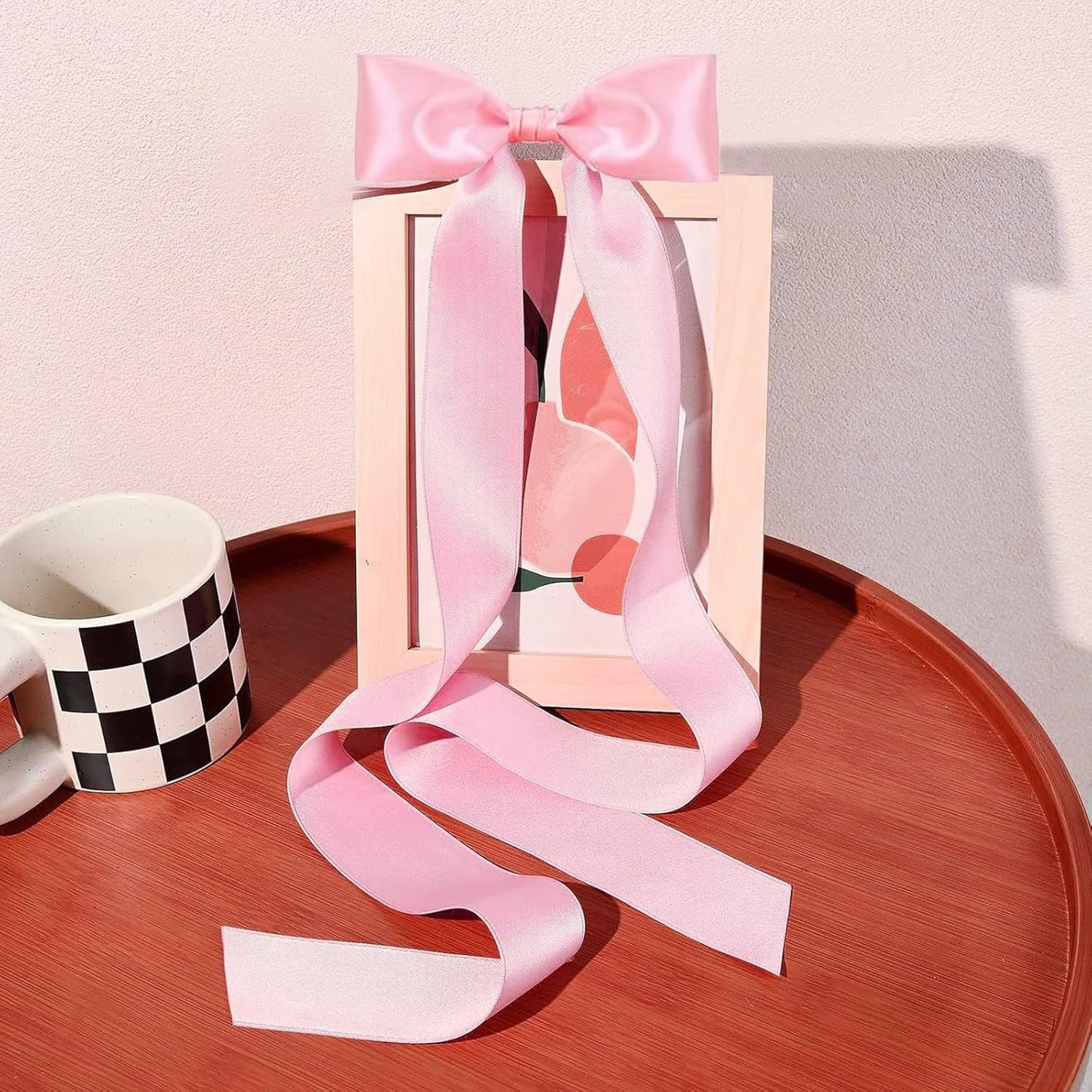 Skiennix 24-Piece Large Pink Candlestick Decoration Bows - Self-Adhesive Gift Wrapping Bows | 13 Inches for Weddings & Parties