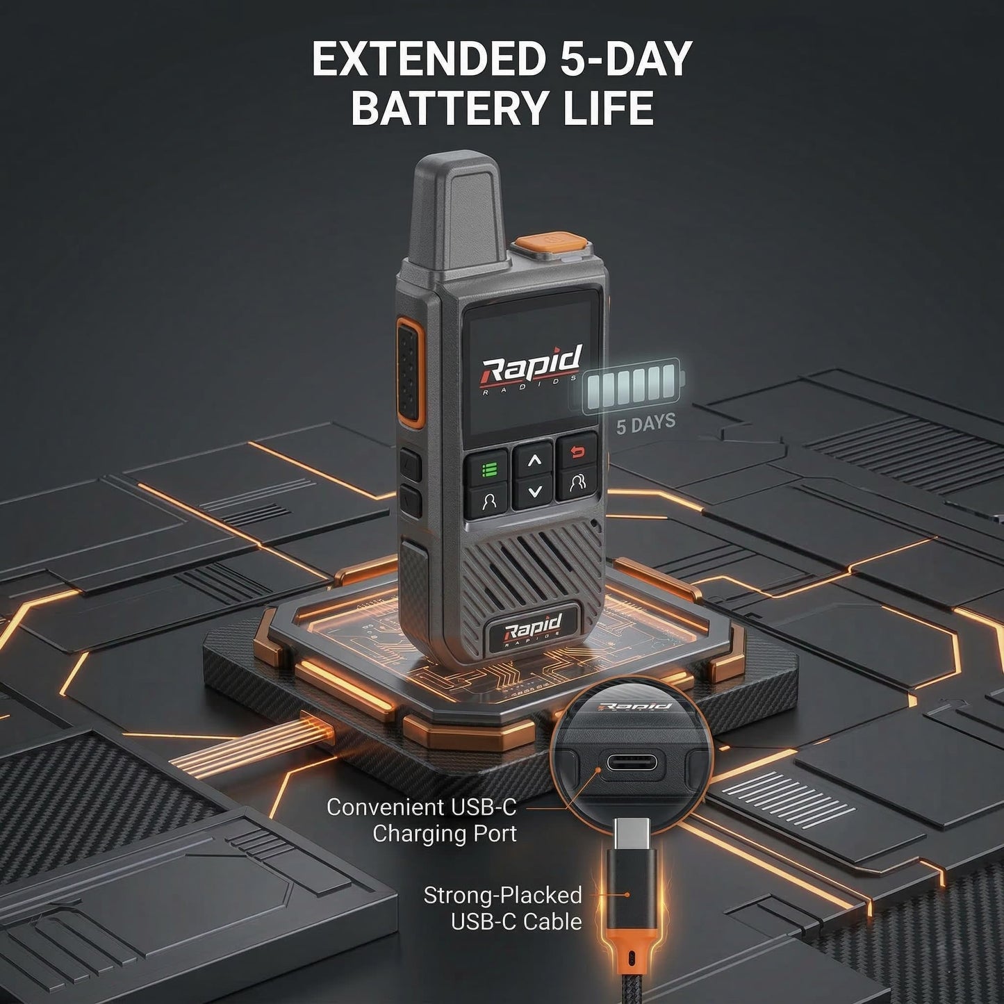Rapid Radios Nationwide LTE Walkie-Talkie - Two-Way Radio - Unlimited Range POC Two Way Radios Set