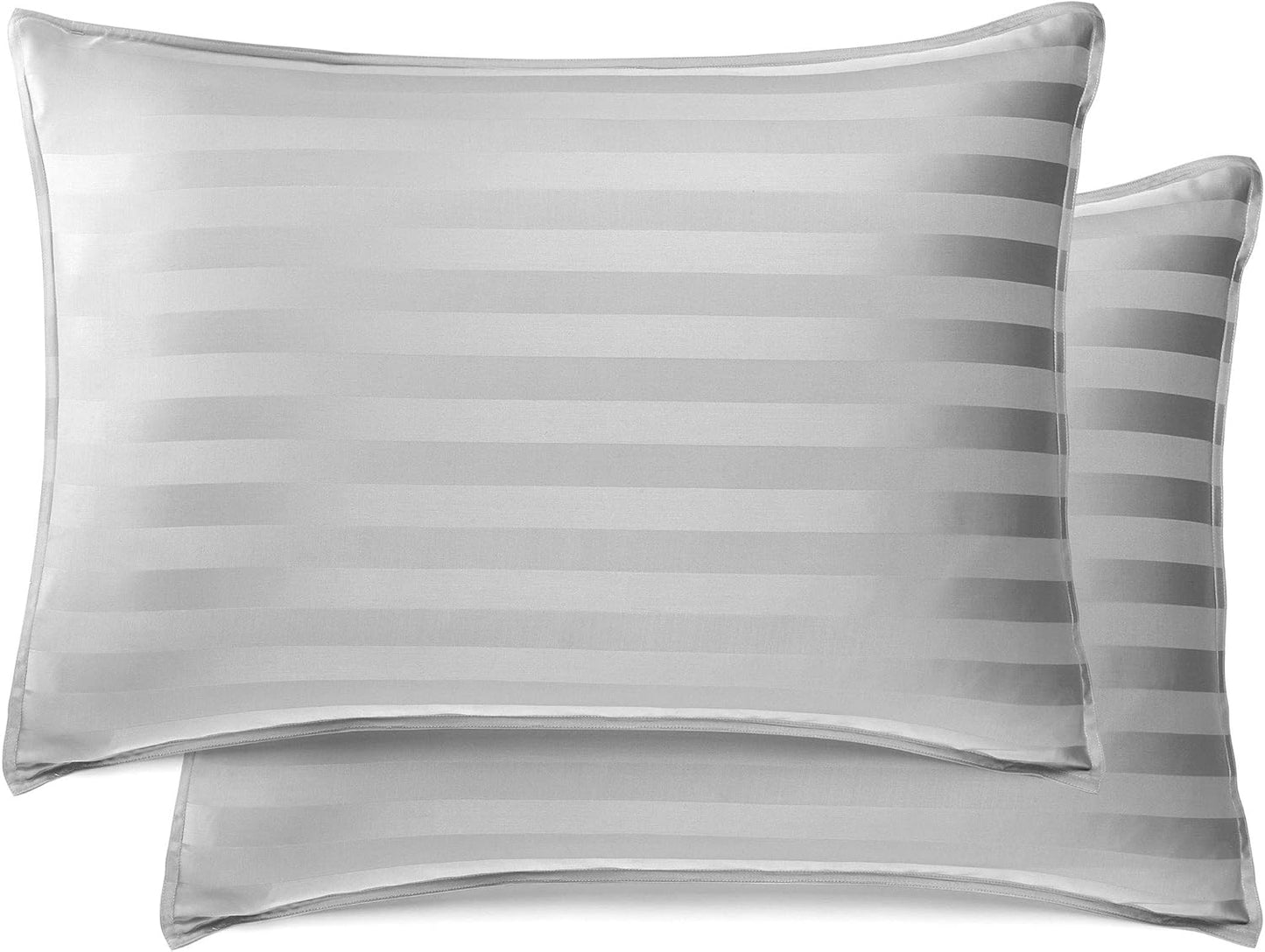 Pure Bamboo Full Sheets - Luxuriously Soft & Cooling 100% Organic Viscose Bed Sheet Set | Jacquard Silver, 2-Year Quality Promise