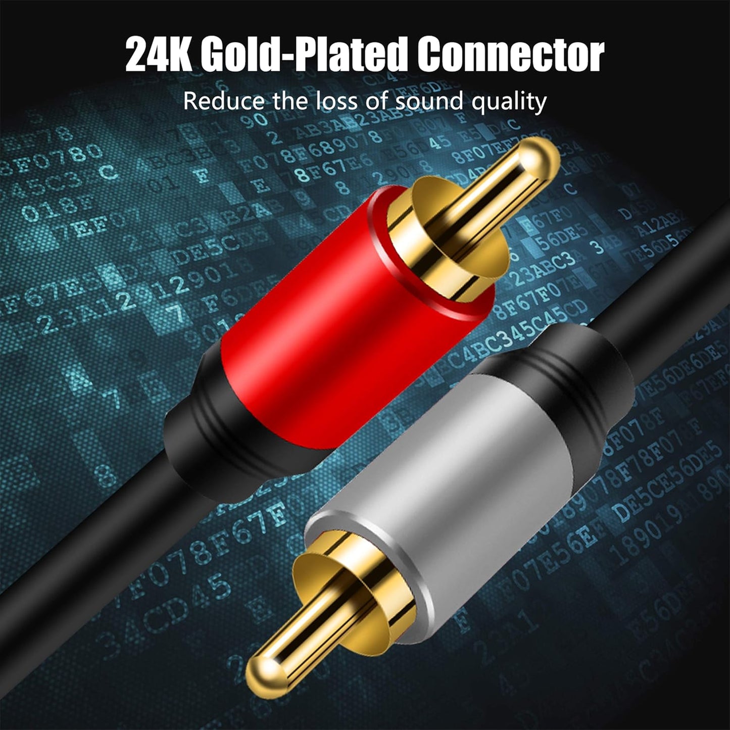 2RCA 2RCA 25Ft, 2 2 (25Ft/8M) Tan QY to Cable Gold-Plated RCA Male to RCA Male Stereo Audio Cable for Home Theater