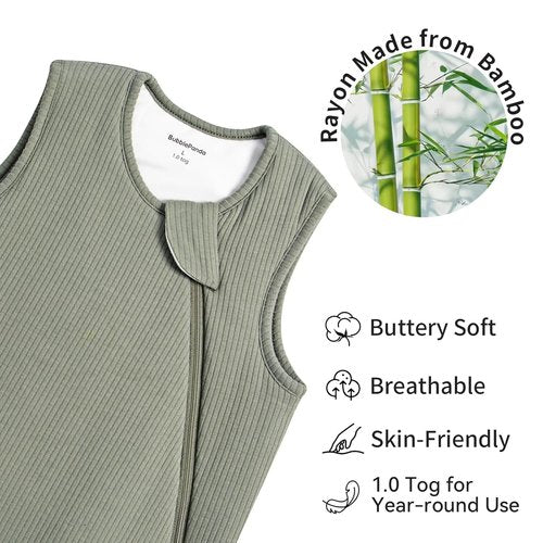 BubblePanda Bamboo Sleep Sack | Supersoft 1.0 Tog Toddler Blanket for Ages 2T-3T | Breathable & Unisex