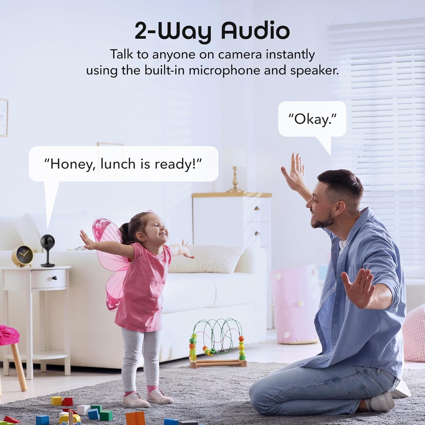 Geeni 2K 4MP 1440p 2-Way 10m Look Smart Indoor Security Camera Ultra HD WiFi Pet & Baby Monitor with Audio, Motion