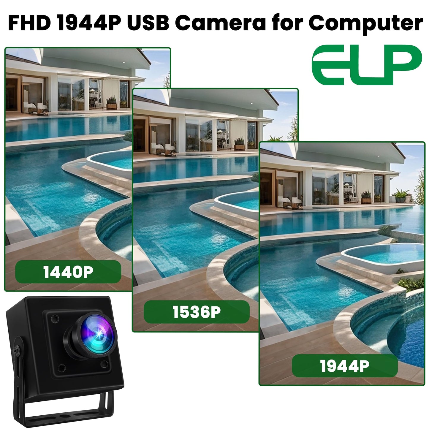 ELP 5MP 50fps Global Shutter USB Camera with Housing for Computer UVC USB2.0 Lightburn Camera for Laser Engraver High Speed 60fps PC Cam Wide Angle 100° WebCamera for Live Streaming