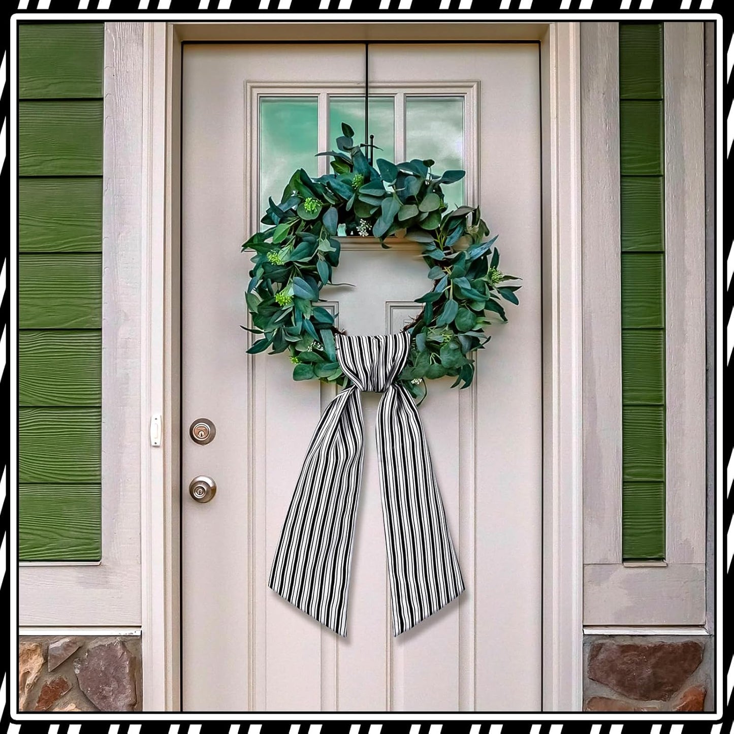 VitalCozy Wreath Sash - Chinoiserie Easter Spring Decor | 4.5" W x 56" L for Indoor/Outdoor Use