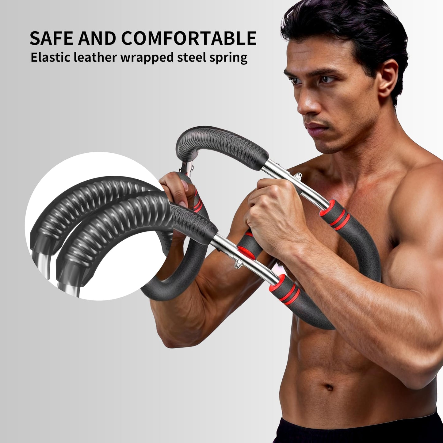 PROIRON Twister Arm Trainer, Adjustable Spring Workout Bar, Forearm Triceps Chest Workout Equipment, Portable Home Fitness Equipment
