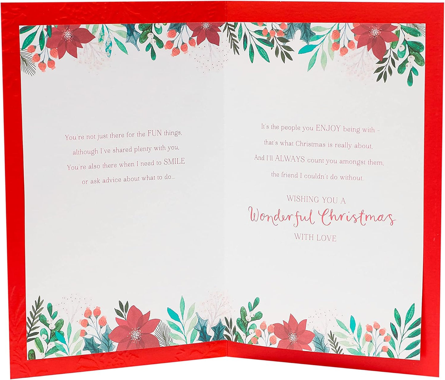 UK Greetings Friendship Christmas Card - Heartfelt Holiday Wishes - Multi-Color Design